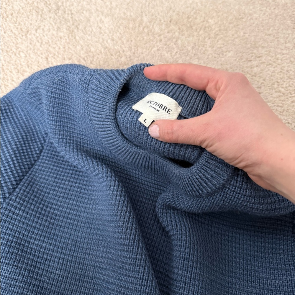 Blue 100% Merino WoolKnit Sweater by Octobre